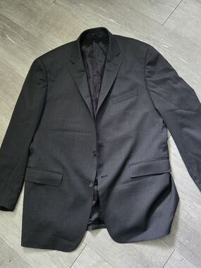 Men's Two-Button Charcoal Suit Jacket